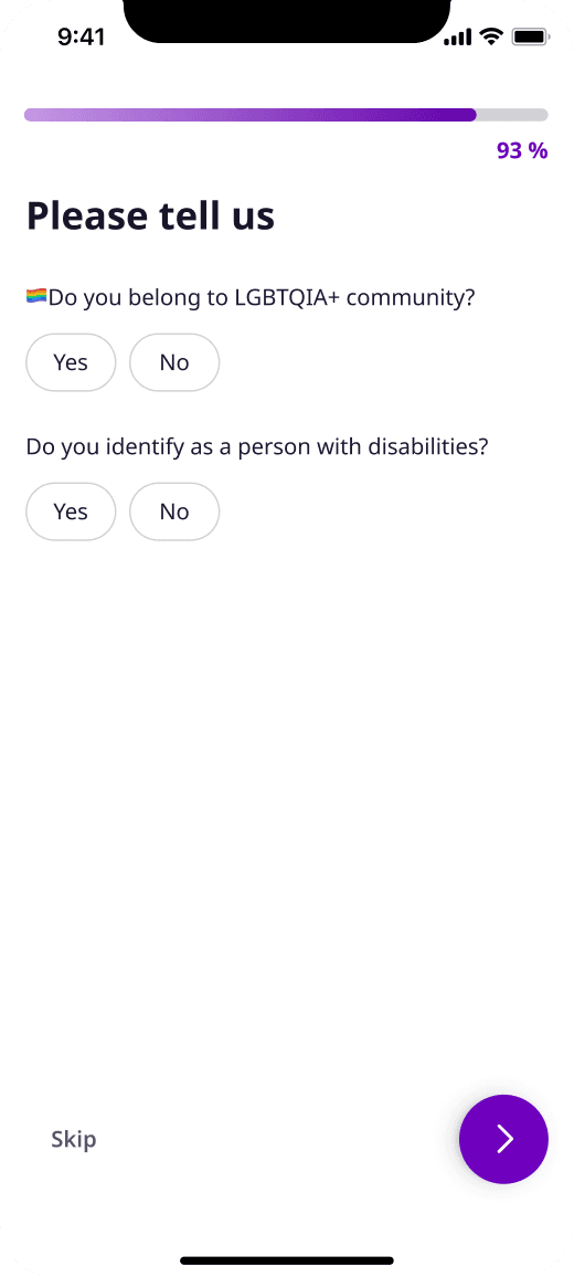 Optional questions about the LGBTQIA+ community and disability