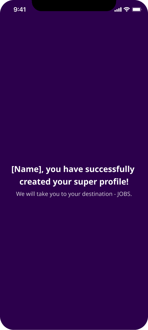 Confirmation that the super profile has been created